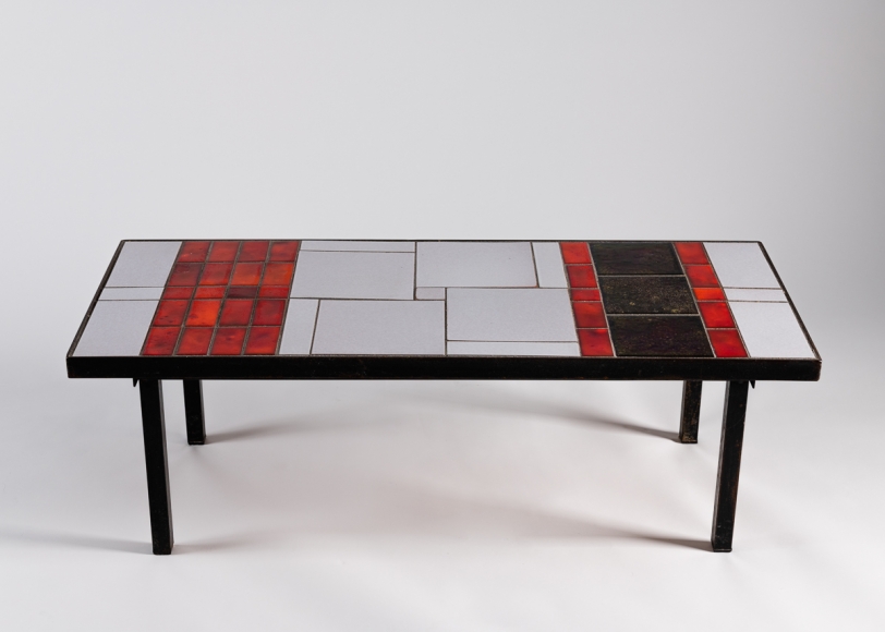 Tiled Coffee Table France 1960s, Metal And Tile Coffee Table